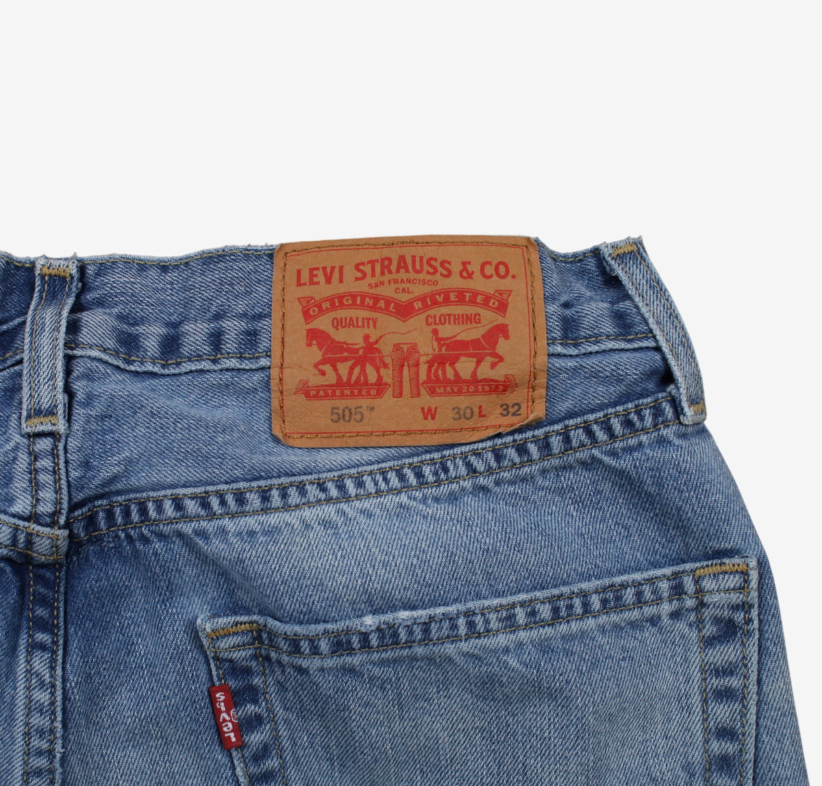 Levis 505 Jeans 30x32 Blue Regular Straight Light Stonewash Denim