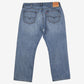Levis 505 Jeans 38x30 Blue Regular Straight Faded Mid Wash Denim