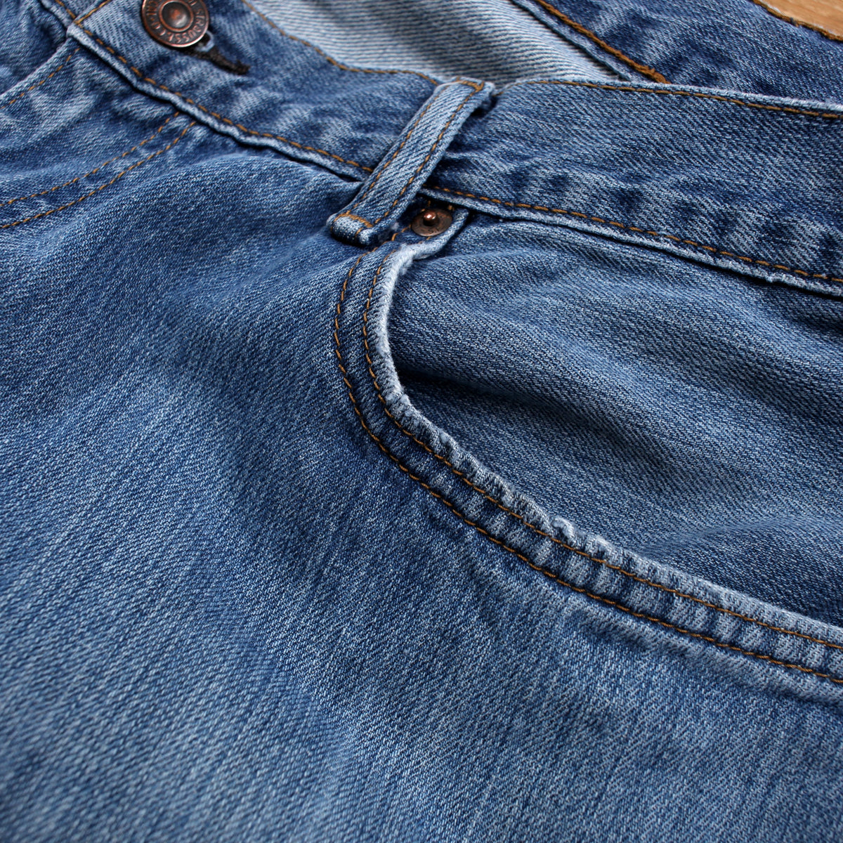 Levis 505 Jeans 38x30 Blue Regular Straight Faded Mid Wash Denim