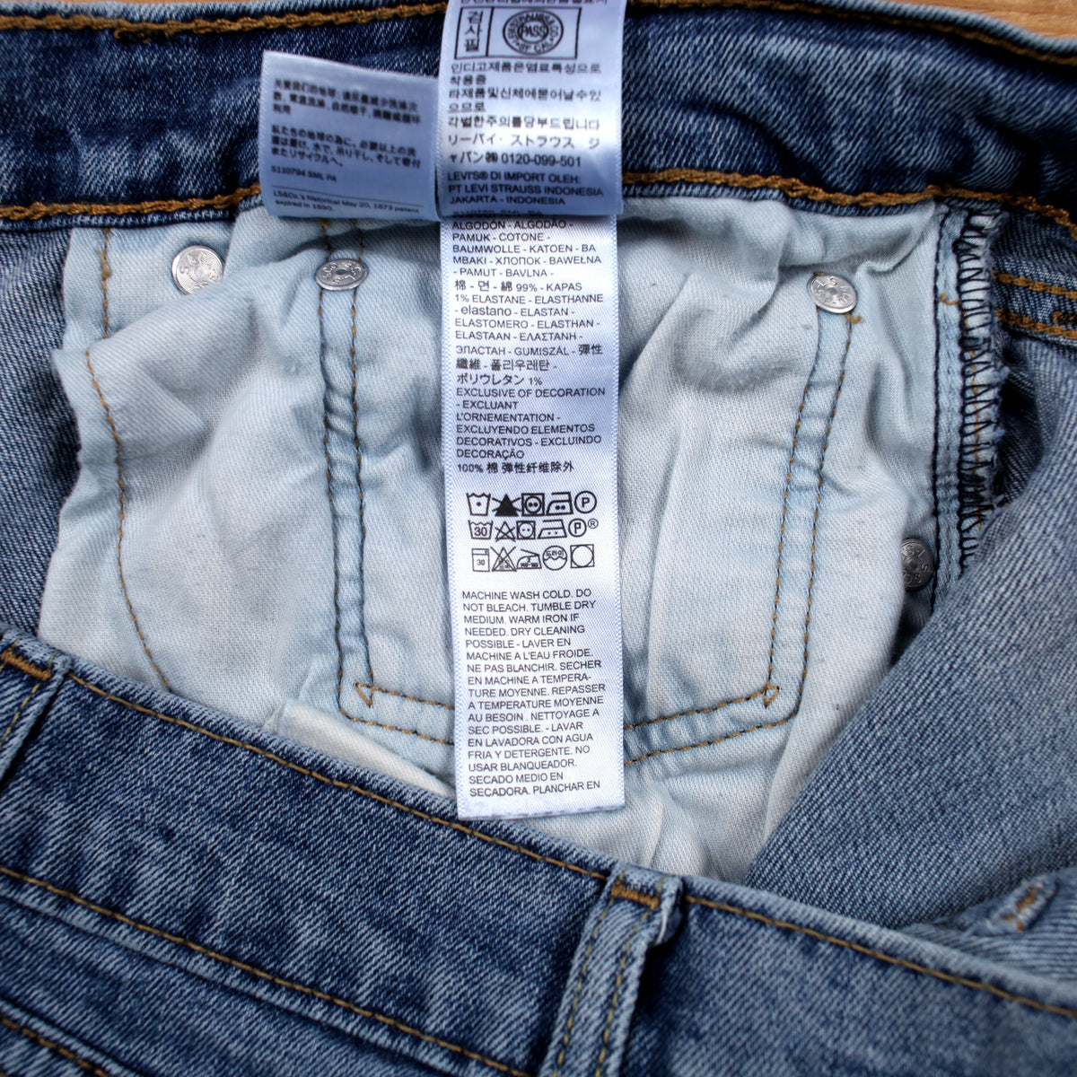 Levis 505 Jeans 38x34 Blue Regular Straight Slim Stonewash Red Tab Denim