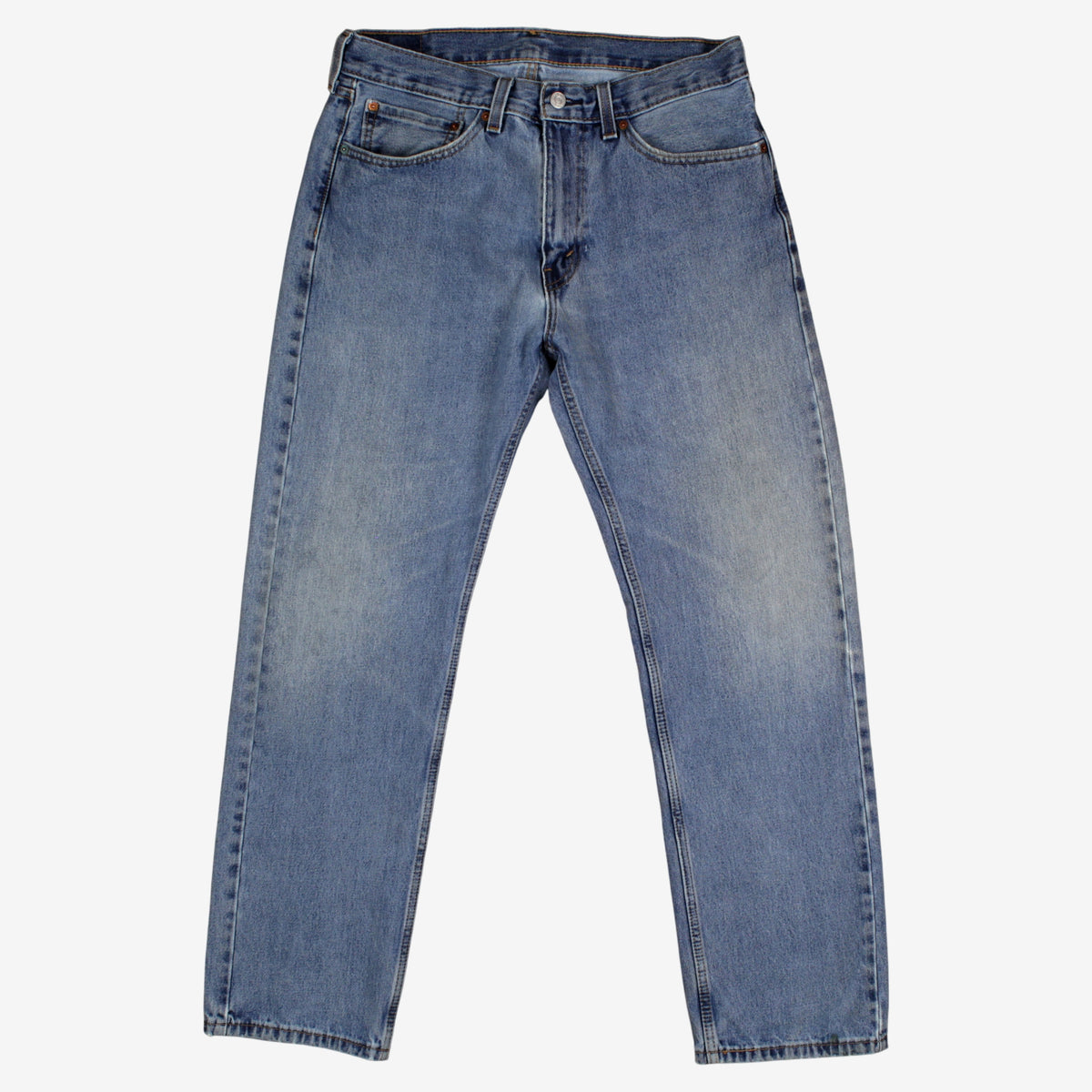 Levis 505 Jeans 34x32 Mens Blue Regular Straight Light Stonewash Denim