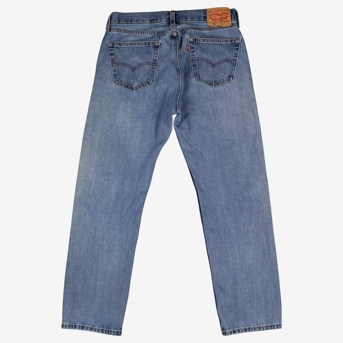 Levis 505 Jeans 34x32 Mens Blue Regular Straight Light Stonewash Denim