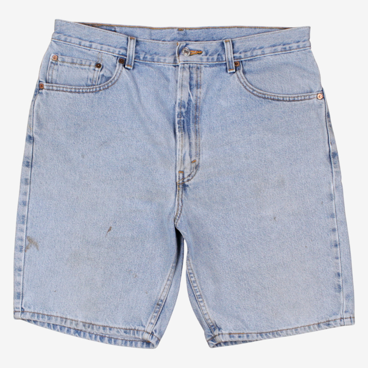 Levis 505 Denim Shorts Jorts 36 Blue Light Wash Regular Summer Hemmed