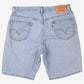 Levis 505 Denim Shorts Jorts 36 Blue Light Wash Regular Summer Hemmed