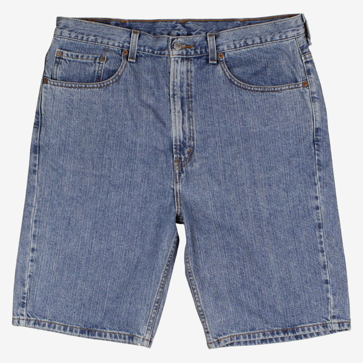 Levis 505 Denim Shorts Jorts 38 Mens Blue Regular Fit Summer Zip Fly