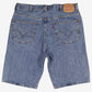Levis 505 Denim Shorts Jorts 38 Mens Blue Regular Fit Summer Zip Fly