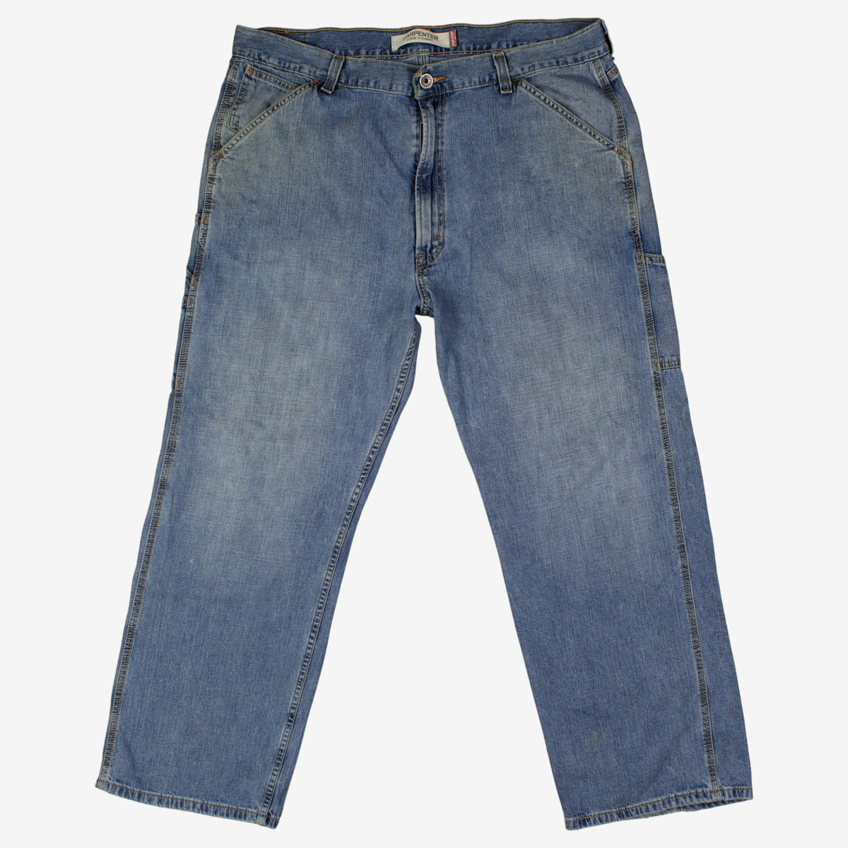 Levis Carpenter Loose Straight Jeans 40x30 Mens Blue Faded Stonewash Denim