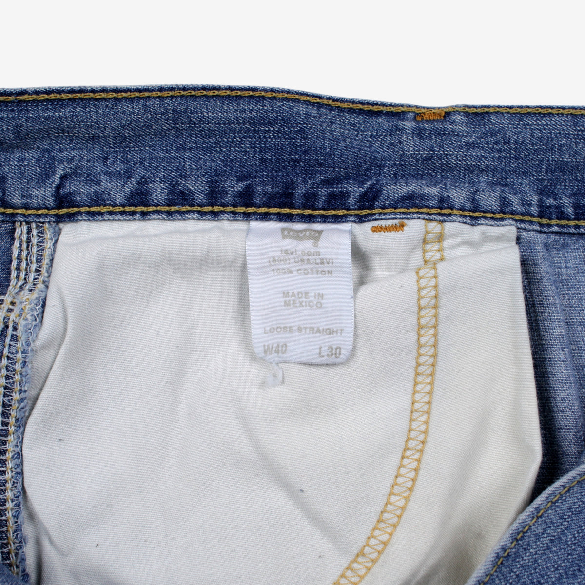Levis Carpenter Loose Straight Jeans 40x30 Mens Blue Faded Stonewash Denim