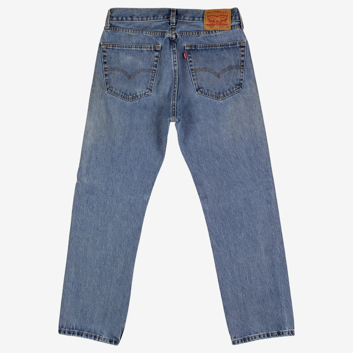 Levis 505 Jeans 32x29 Mens Blue Regular Straight Stonewash Red Tab Denim