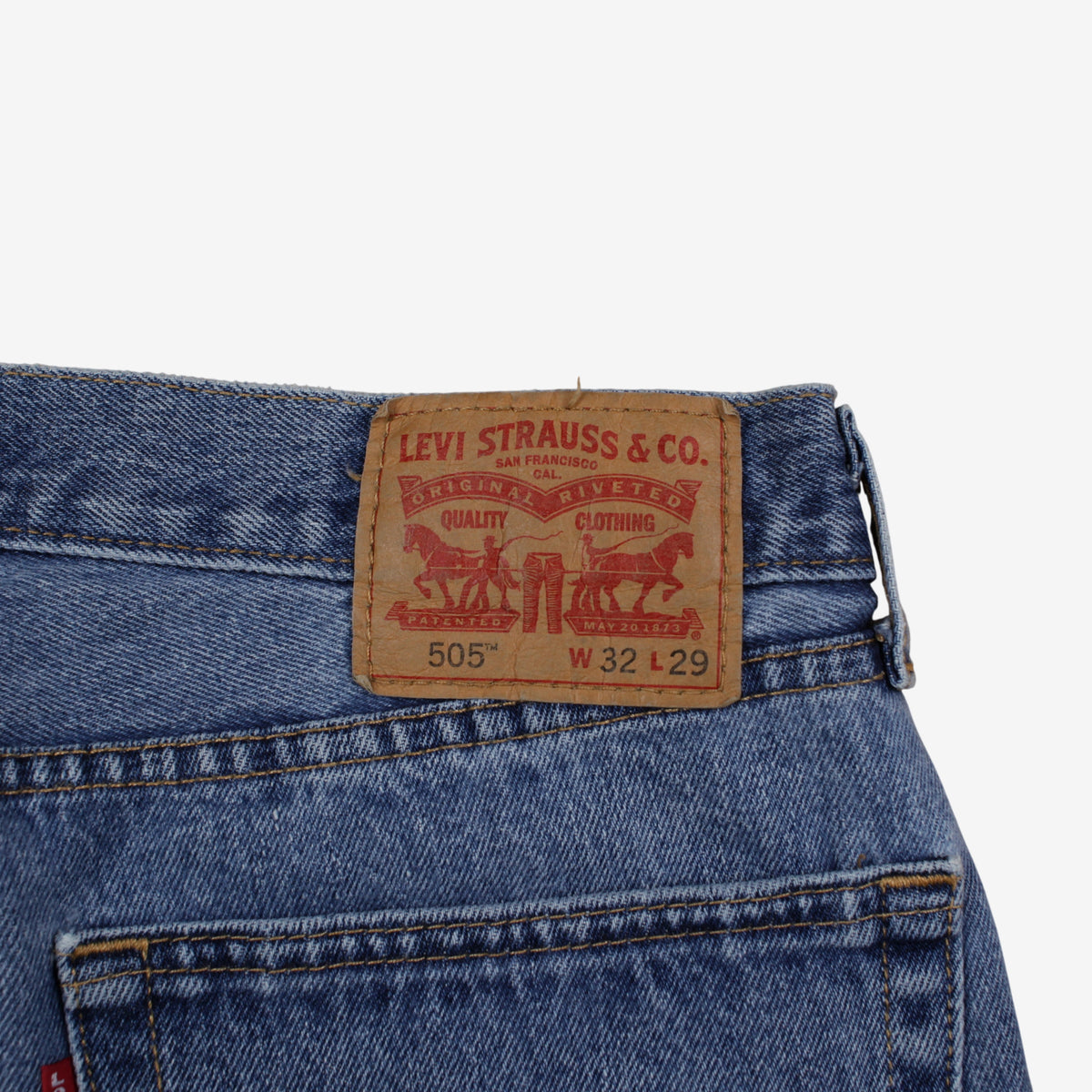 Levis 505 Jeans 32x29 Mens Blue Regular Straight Stonewash Red Tab Denim