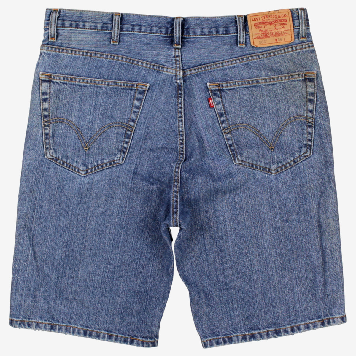 Levis 505 Denim Shorts Jorts 38 00s Blue Regular Knee Length Regular Fit