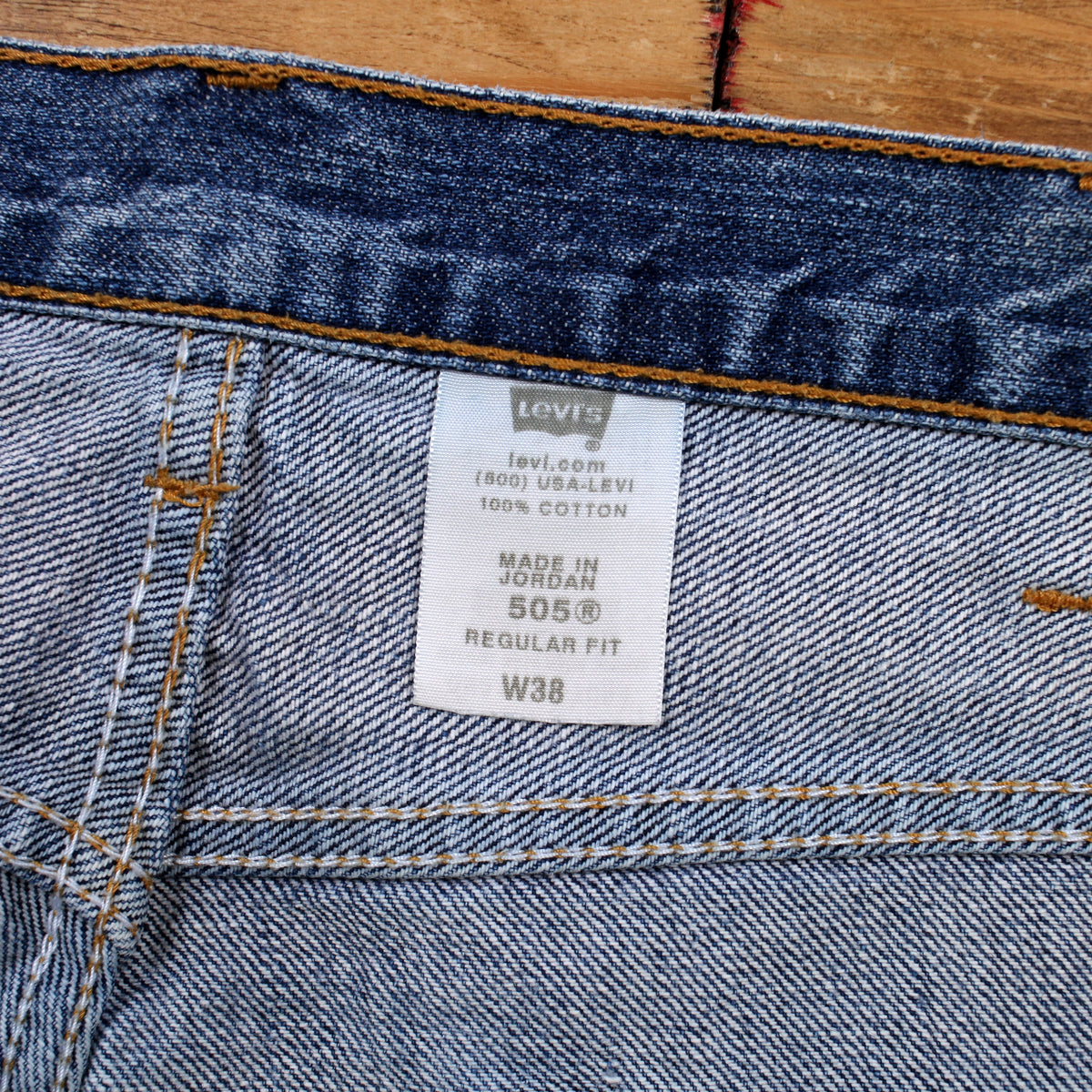 Levis 505 Denim Shorts Jorts 38 00s Blue Regular Knee Length Regular Fit