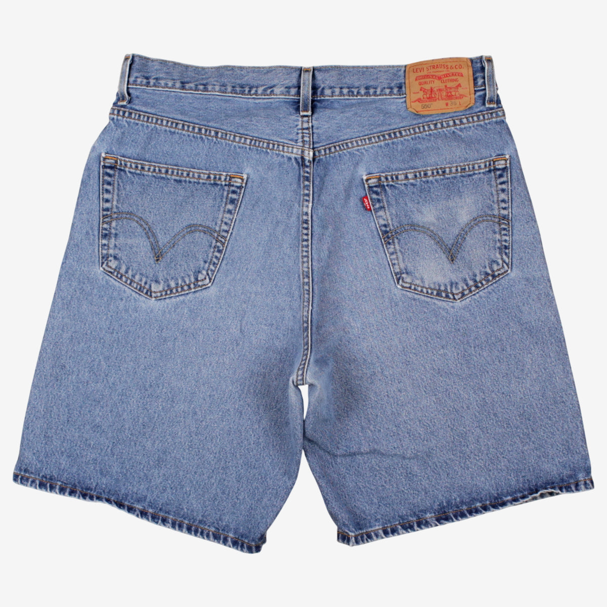 Levis 550 Denim Baggy Shorts Jorts 36 00s Blue Relaxed Bermuda Summer Carpenter