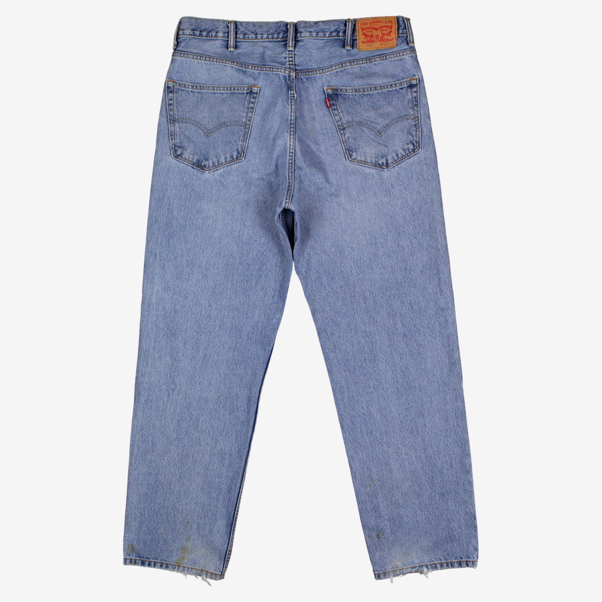Levis 550 Jeans 38x32 Mens Blue Relaxed Taper Light Stonewash Red Tab Denim