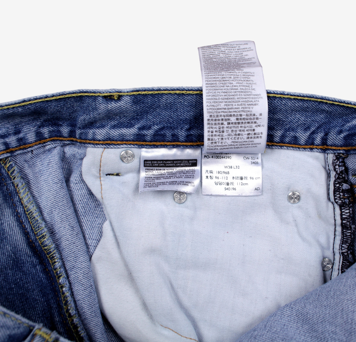 Levis 550 Jeans 38x32 Mens Blue Relaxed Taper Light Stonewash Red Tab Denim