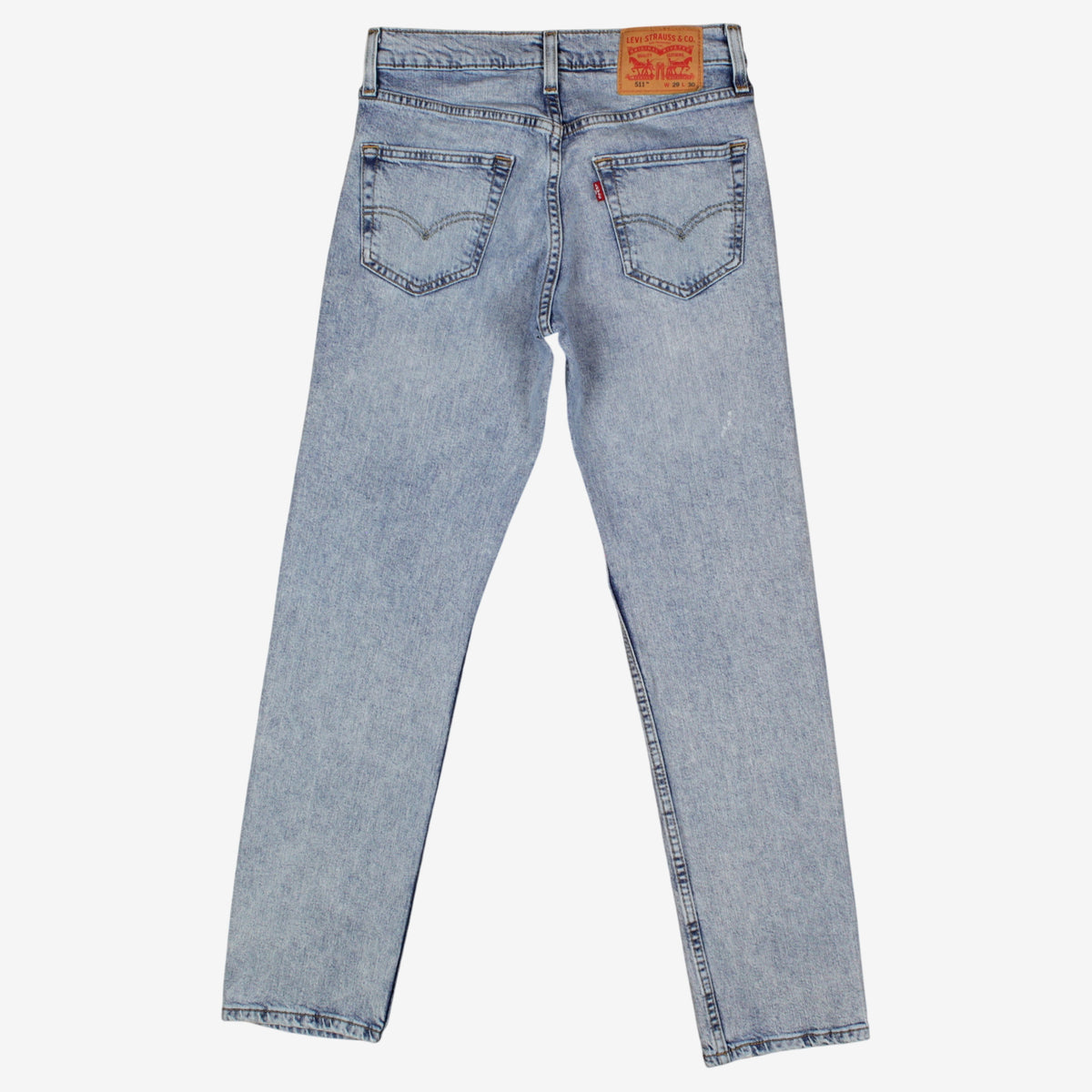 Levis 511 Jeans 29x30 Blue Slim Tapered Light Stonewash Red Tab Denim