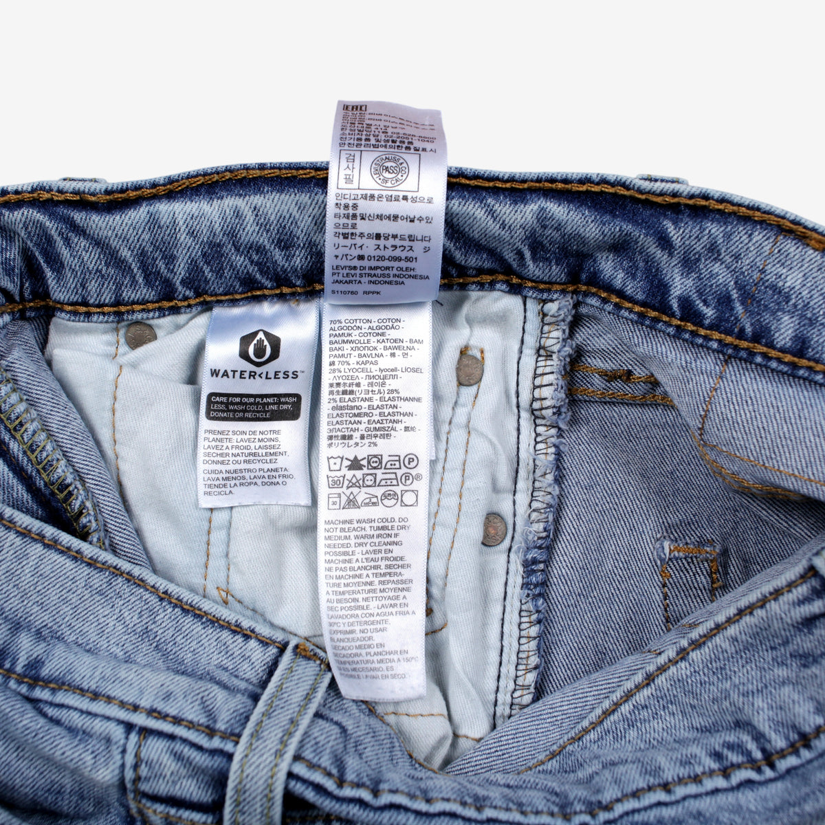 Levis 511 Jeans 29x30 Blue Slim Tapered Light Stonewash Red Tab Denim