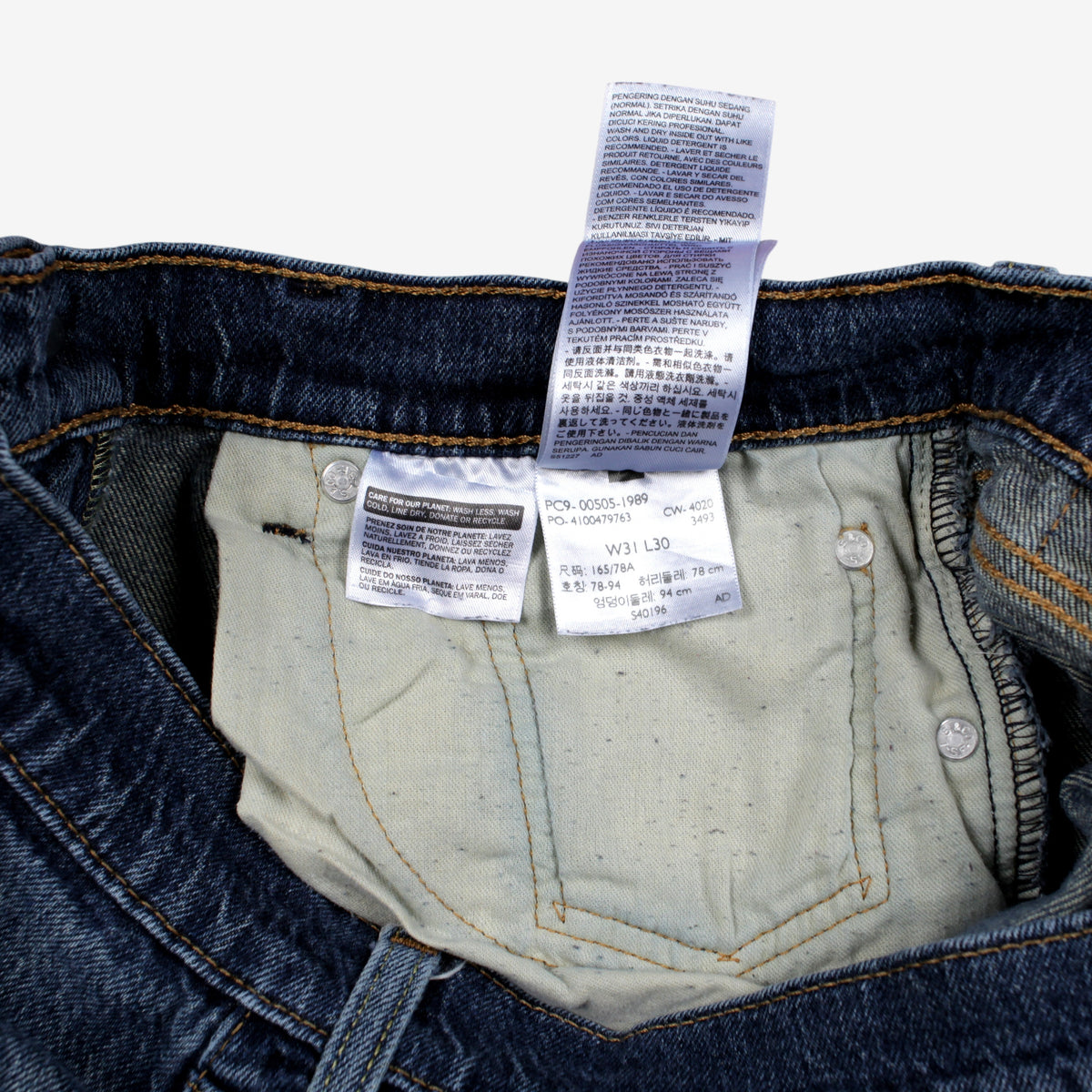 Levis 505 Jeans 31x30 Blue Regular Straight Stonewash Red Tab Denim