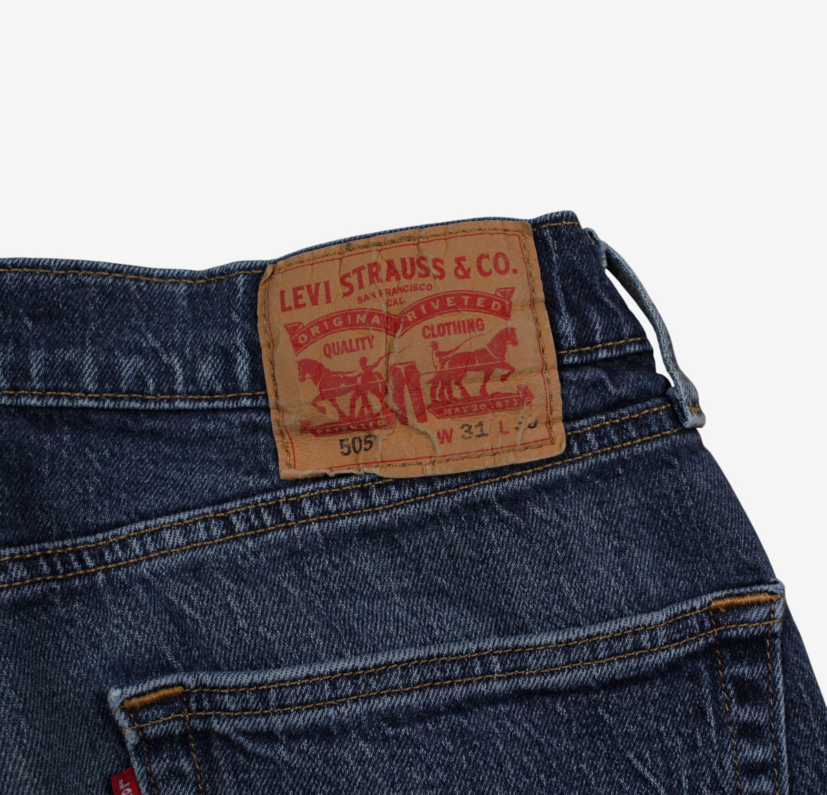 Levis 505 Jeans 31x30 Blue Regular Straight Stonewash Red Tab Denim