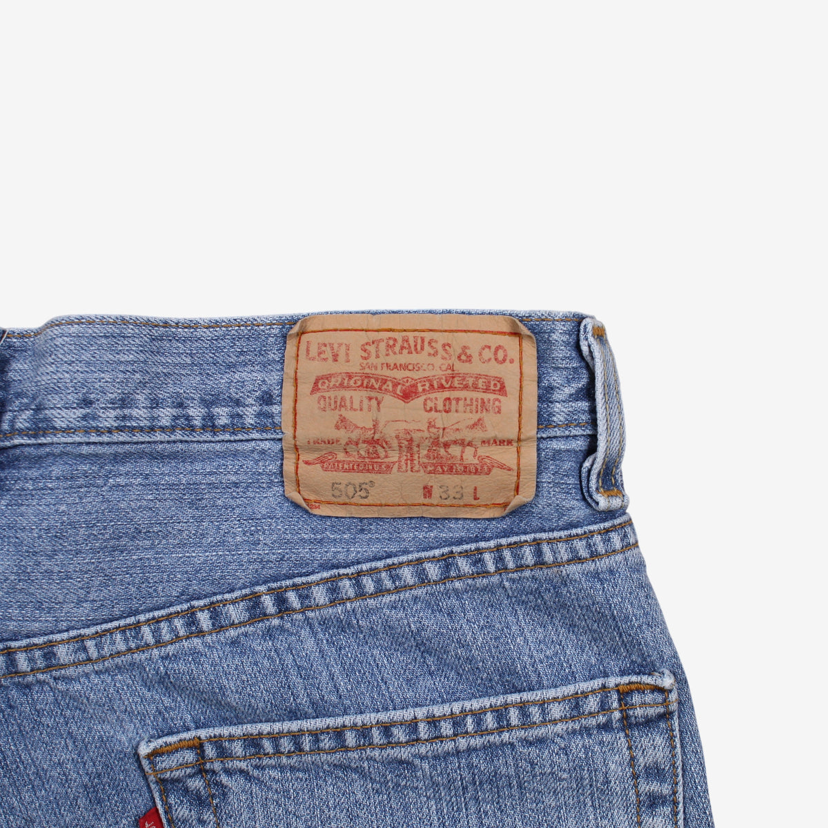 Levis 505 Denim Shorts Jorts 33 00s Blue Bermuda Regular Summer