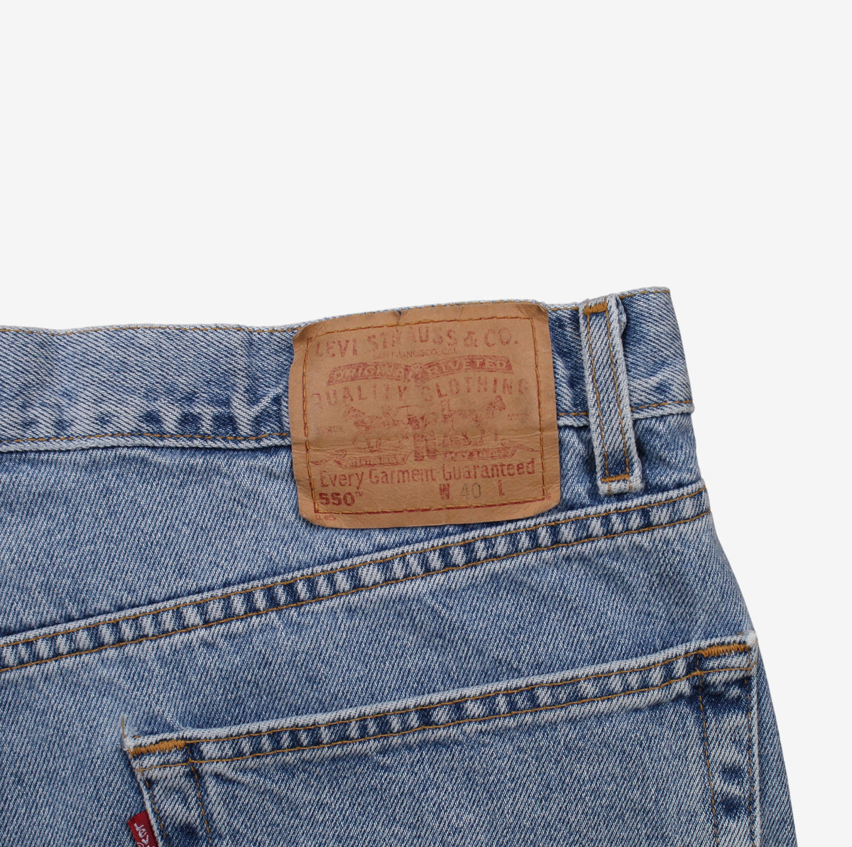 Levis 550 Denim Baggy Shorts Jorts 40 00s Blue Relaxed Light Wash Summer