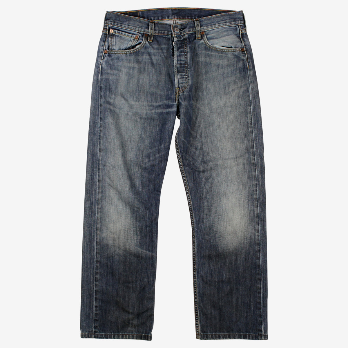 Levis 501 Jeans 34x29 Blue Regular Straight Faded Stonewash Red Tab Denim