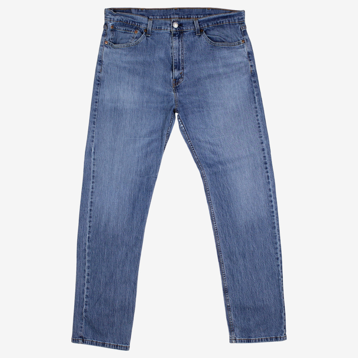 Levis 505 Jeans 38x34 Blue Regular Straight Faded Stonewash Mid Rise Denim