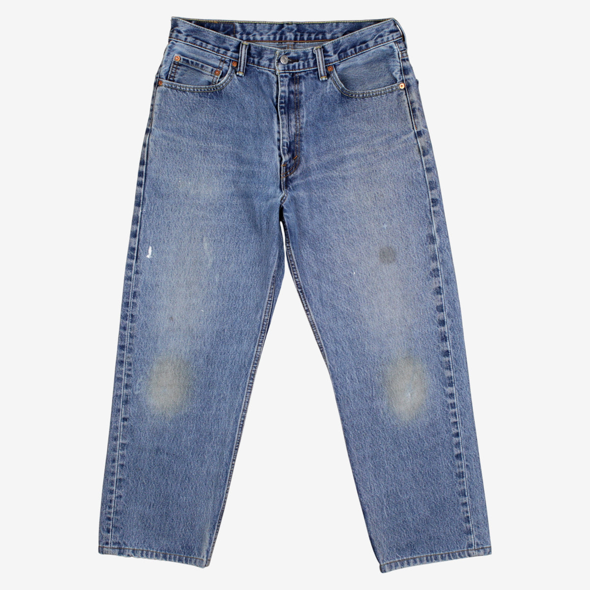 Levis 550 Jeans 34x28 Mens Blue Relaxed Taper Faded Mid Stonewash Denim