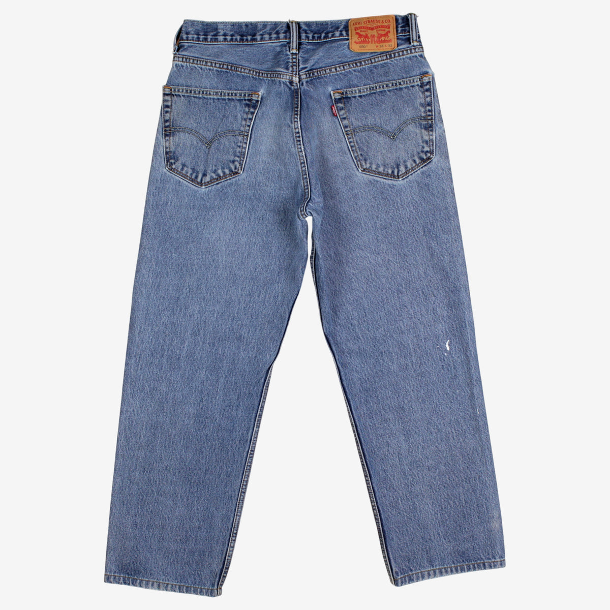 Levis 550 Jeans 34x28 Mens Blue Relaxed Taper Faded Mid Stonewash Denim