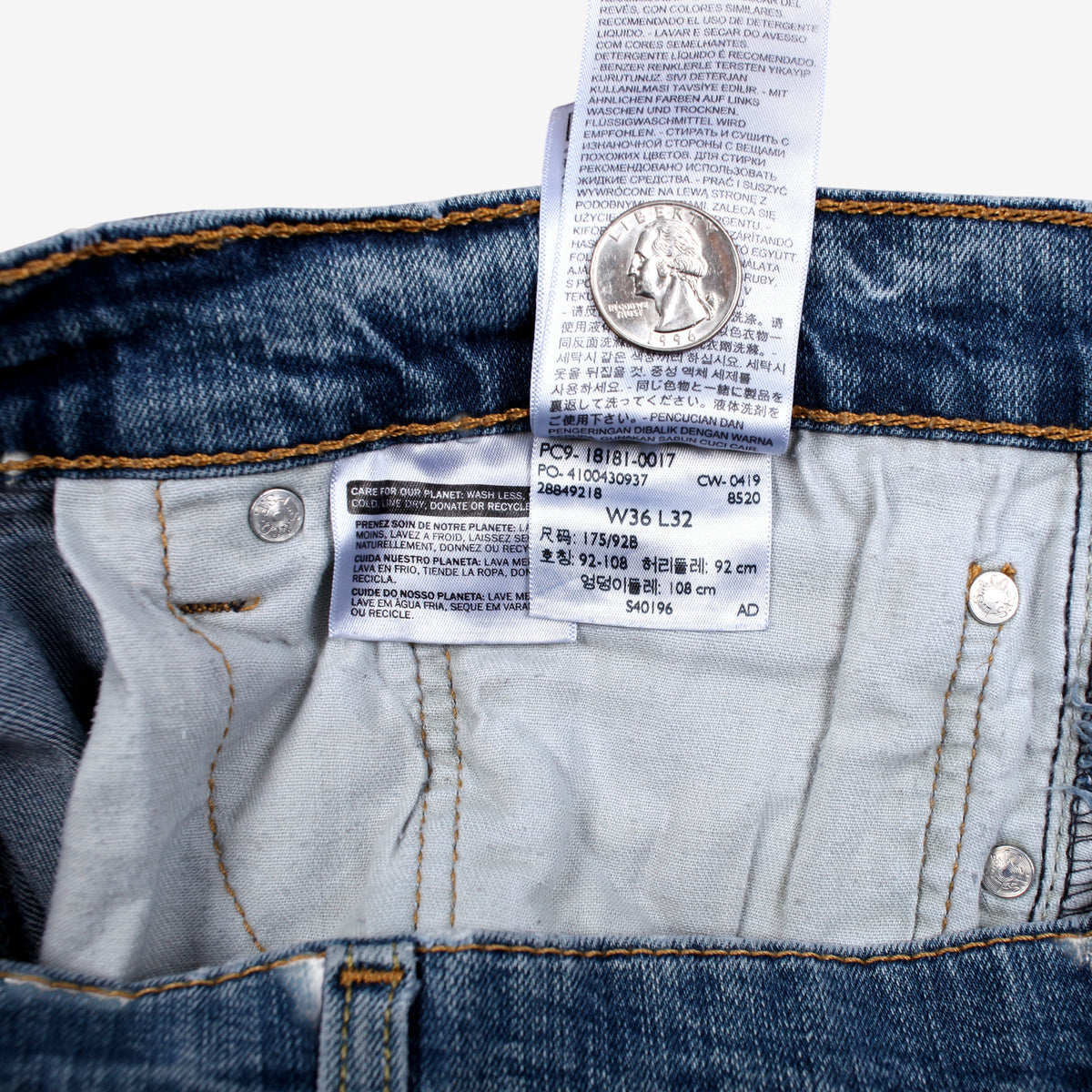 Levis 541 Jeans 36x32 Mens Blue Slim Taper Regular Stonewash Red Tab Denim
