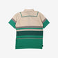 Vintage Szoom Polo Shirt XL Mens 90s Green Striped Colourblock Single Stitch