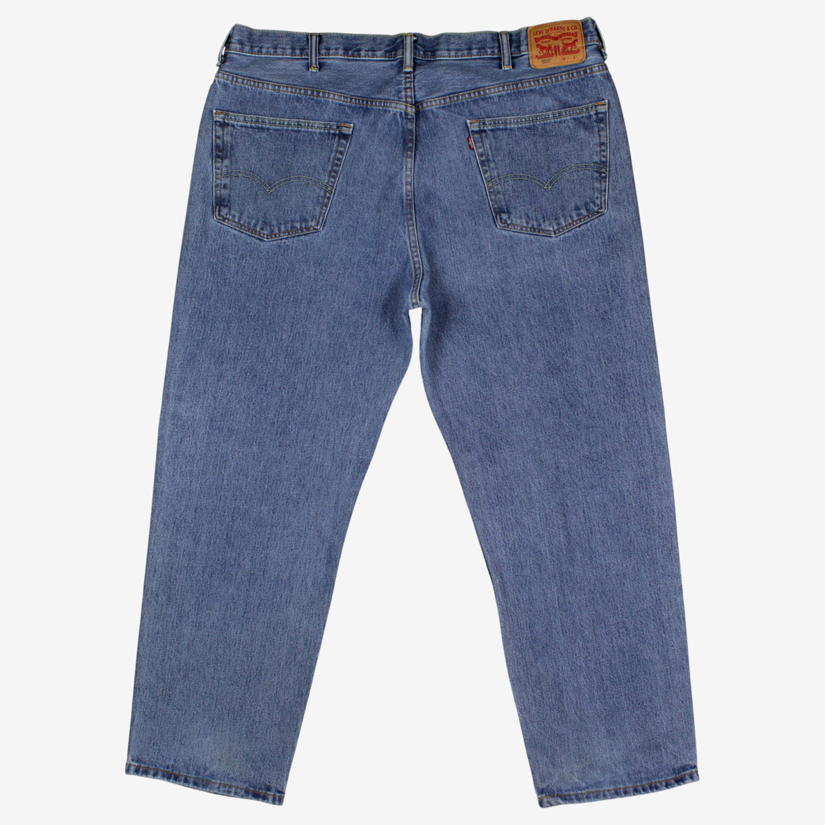 Levis 550 Jeans 44x32 Mens Blue Relaxed Taper Stonewash Red Tab Denim