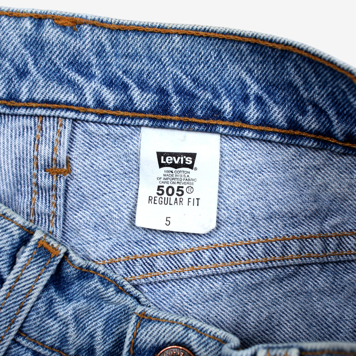 Vintage Levis 505 Denim Shorts Jorts 27 Womens 90s Blue USA Made Regular Western