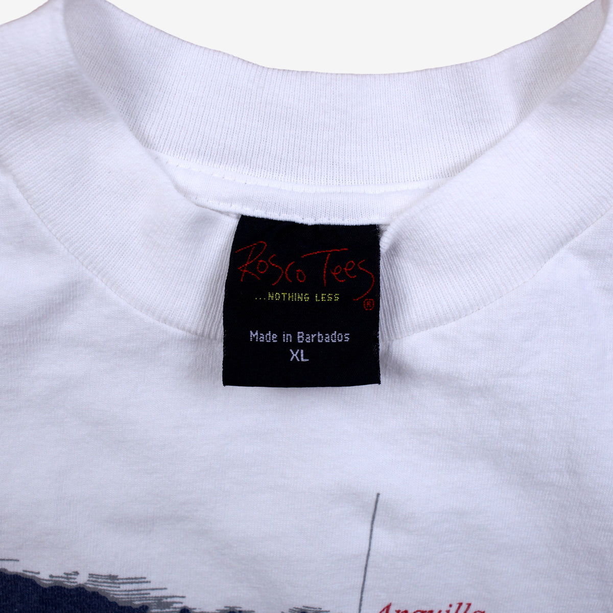 Vintage Rosco Tees T-shirt L Mens White Nautical Map Graphic Barbados Surf
