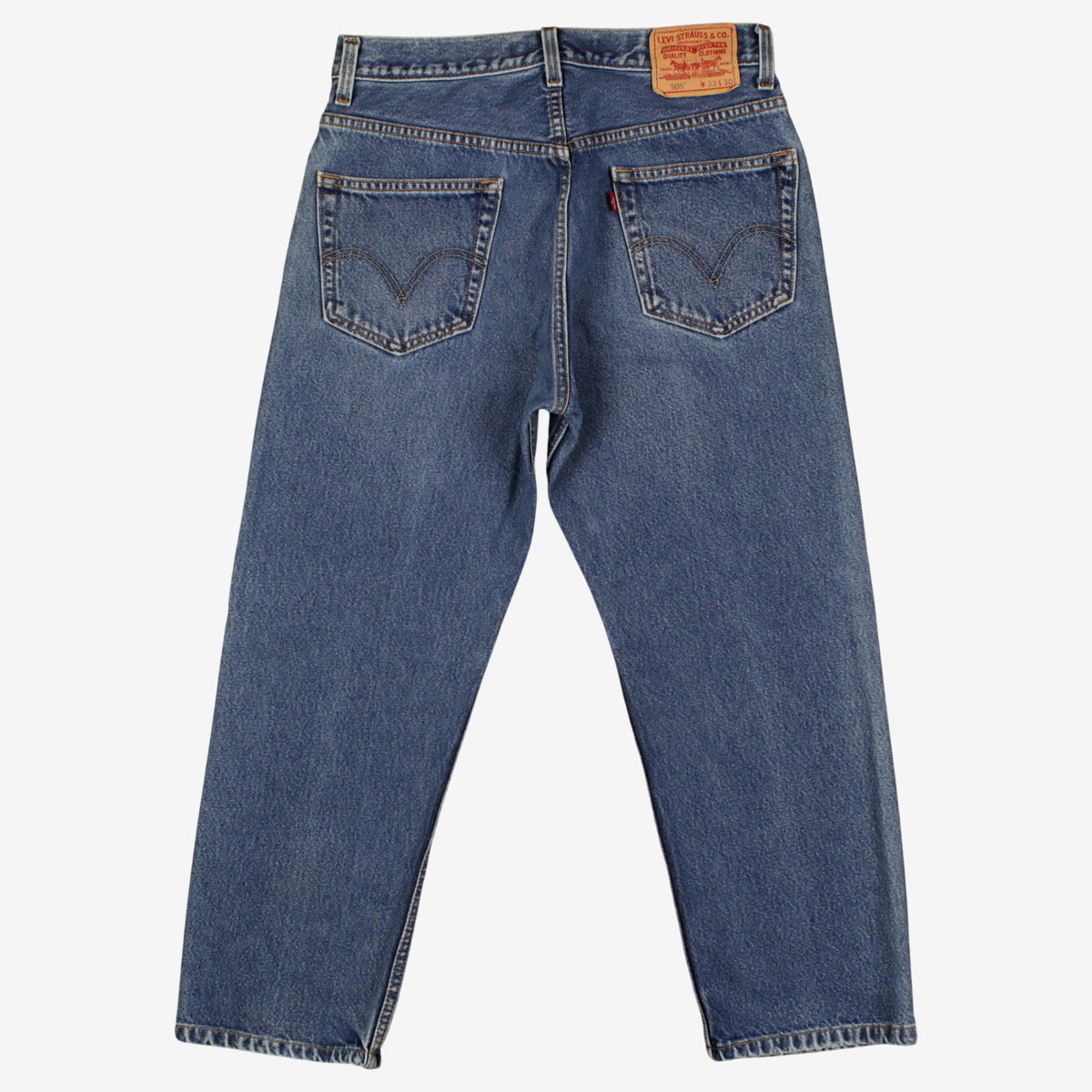Levis 505 Jeans 31x26 Blue Regular Straight Stonewash Red Tab Denim