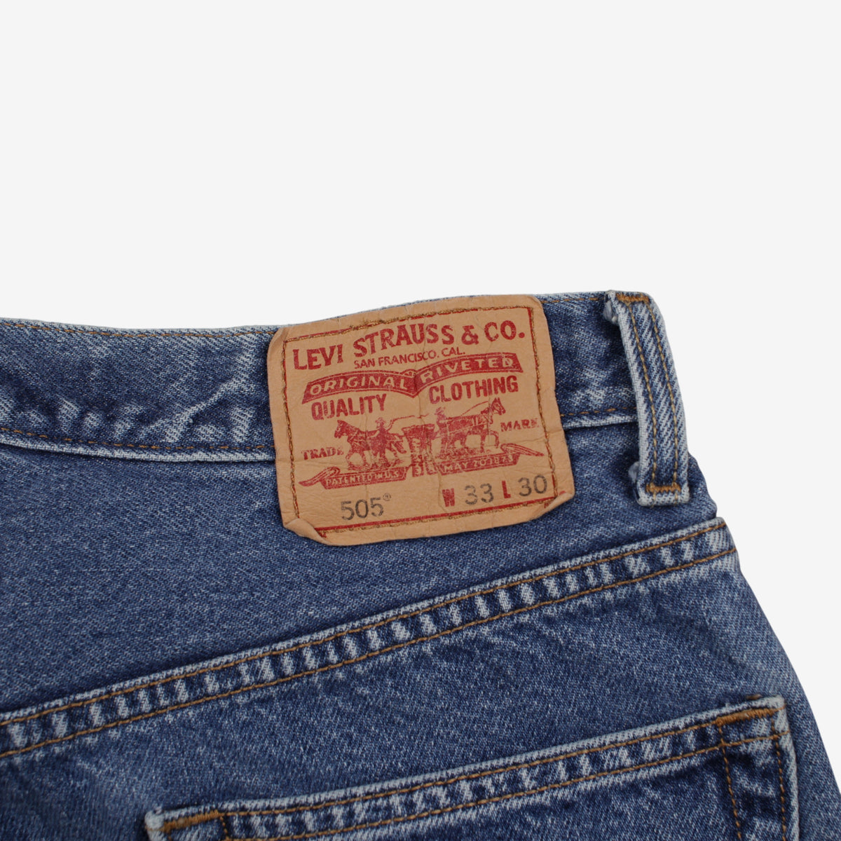 Levis 505 Jeans 31x26 Blue Regular Straight Stonewash Red Tab Denim