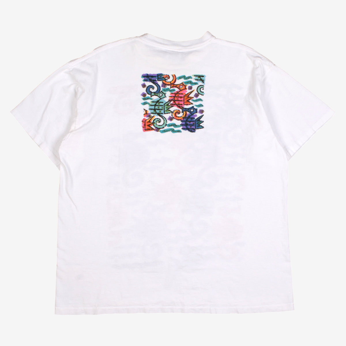Vintage Cyrk Sport T-shirt XL Mens 90s White Seahorse Single Stitch USA Made
