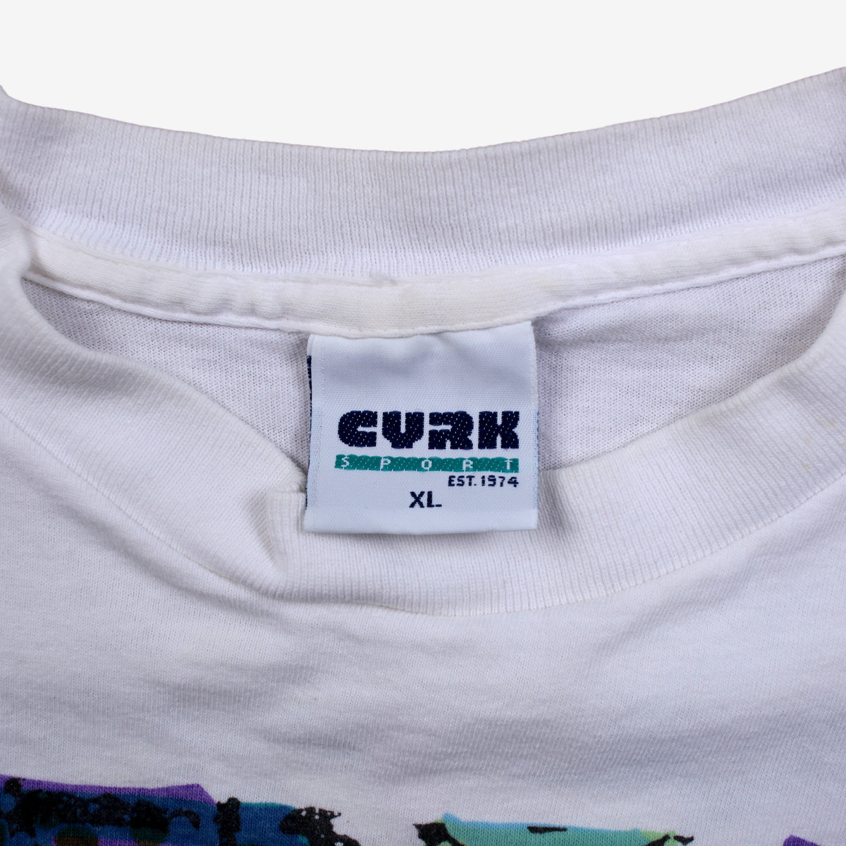 Vintage Cyrk Sport T-shirt XL Mens 90s White Seahorse Single Stitch USA Made