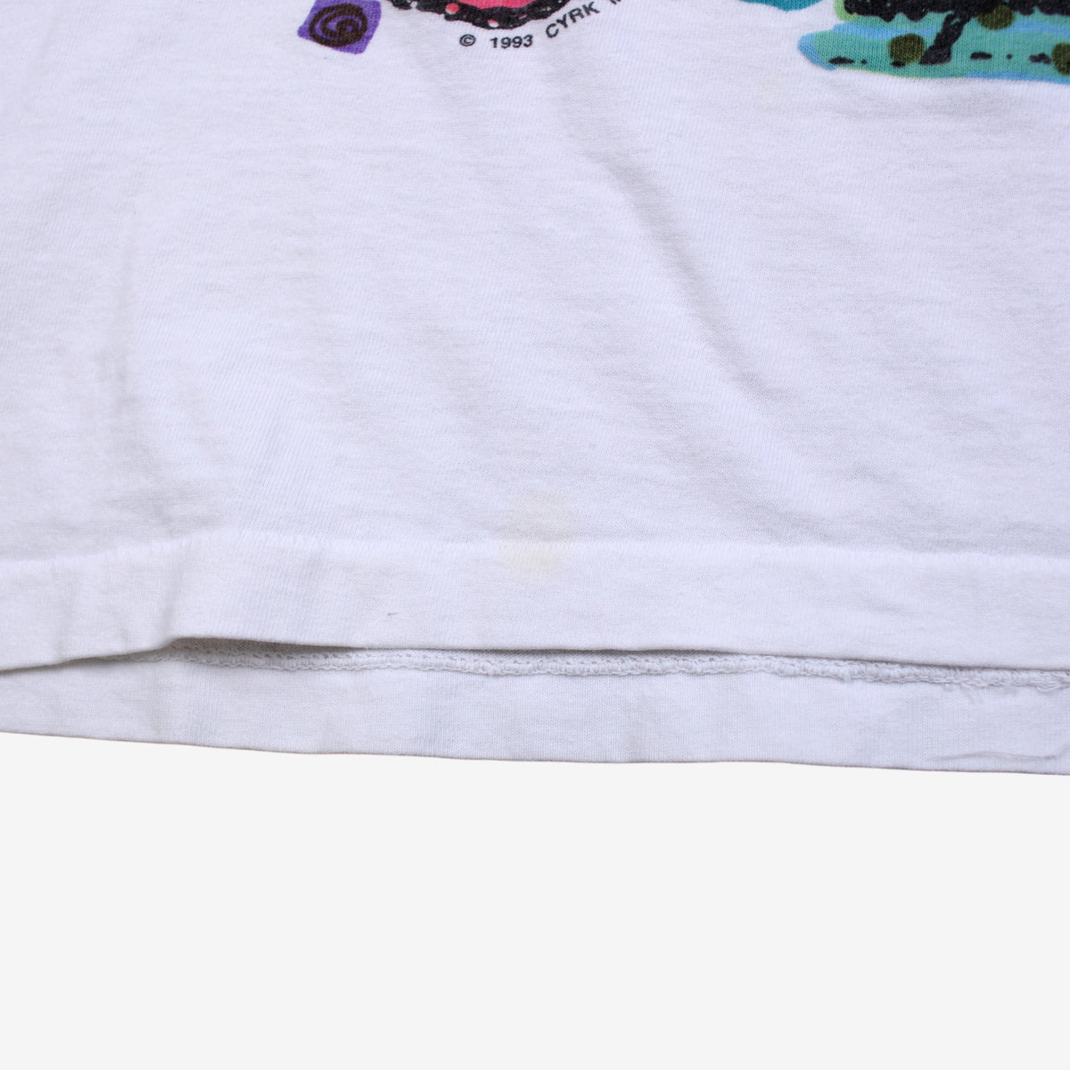 Vintage Cyrk Sport T-shirt XL Mens 90s White Seahorse Single Stitch USA Made