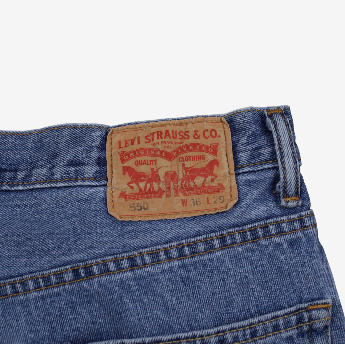 Levis 550 Jeans 36x29 Blue Relaxed Taper Faded Mid Rise Red Tab Denim