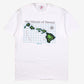 Vintage Jerzees Hawaii T-shirt M Mens 90s White Map USA Made Travel Island Beach