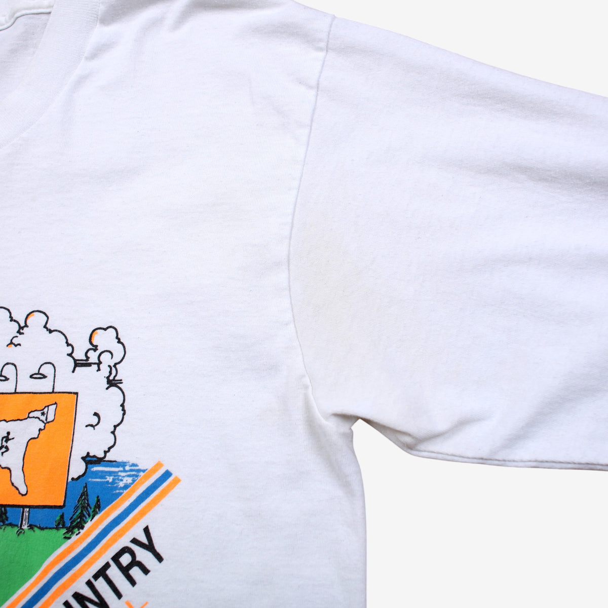 Vintage Screen Stars T-shirt M Mens 90s White Running Athletic Single Stitch USA