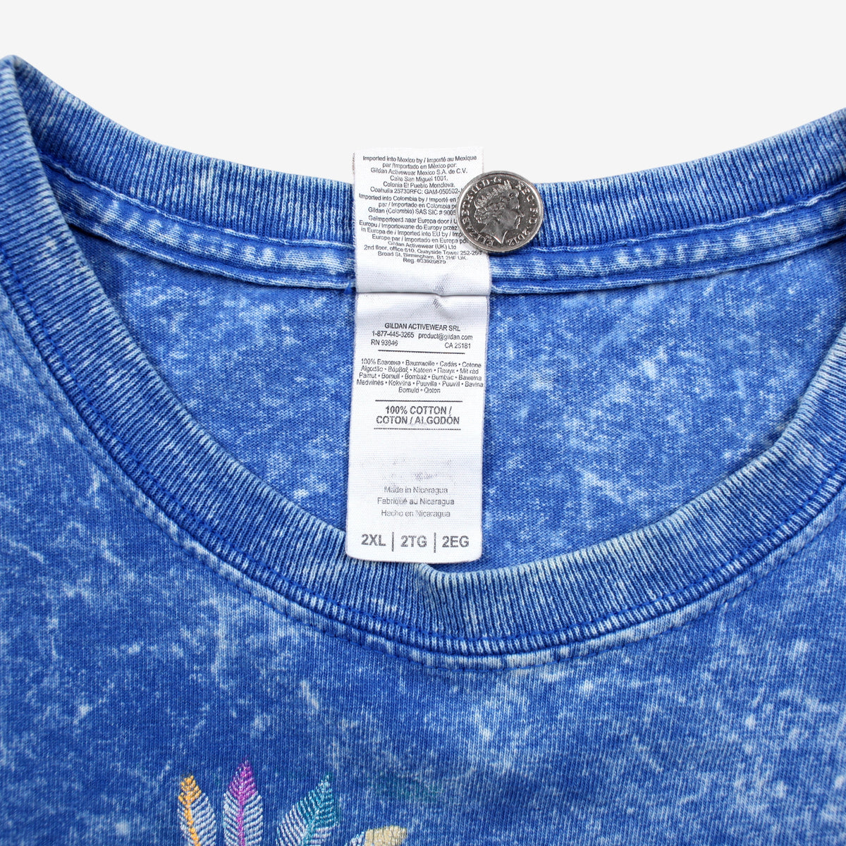 Vintage Gildan T-shirt 2XL Mens 00s Blue Arizona Desert Graphic Stone Wash