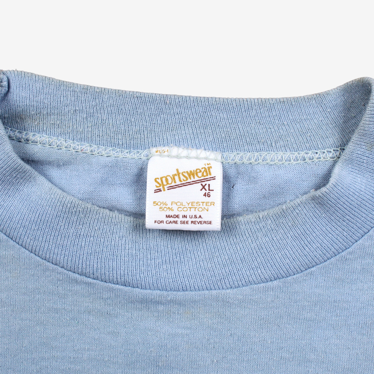 Vintage Sportswear T-shirt XL Mens 80s Blue Softball Graphic Single Stitch 50/50