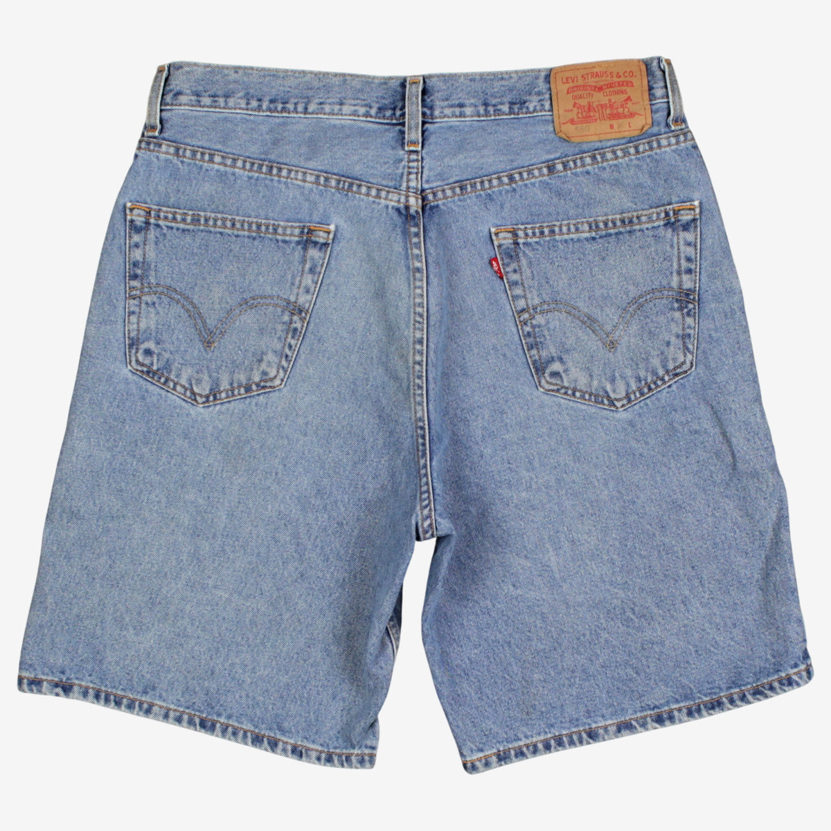 Levis 550 Denim Baggy Shorts Jorts 36 00s Blue Relaxed Light Wash Summer