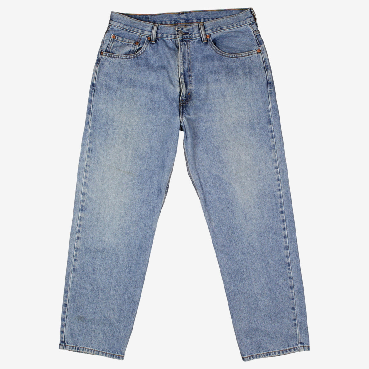 Levis 550 Jeans 36x30 Blue Relaxed Taper Faded Stonewash Zip Denim