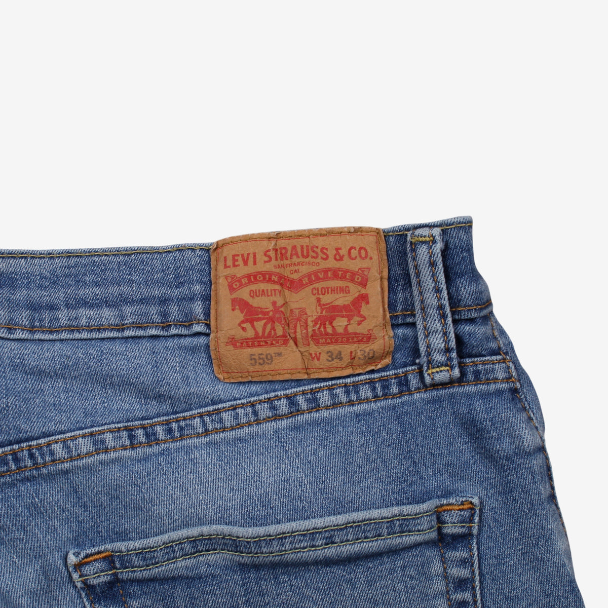 Levis 559 Jeans 34x30 Blue Relaxed Straight Stonewash Red Tab Denim