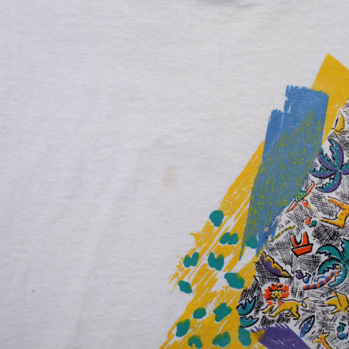 Vintage Screen Stars Best T-shirt L Mens 90s White Abstract Single Stitch