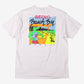 Vintage Hanes T-shirt L Mens 90s White Gecko Beach Boy Graphic USA Single Stitch