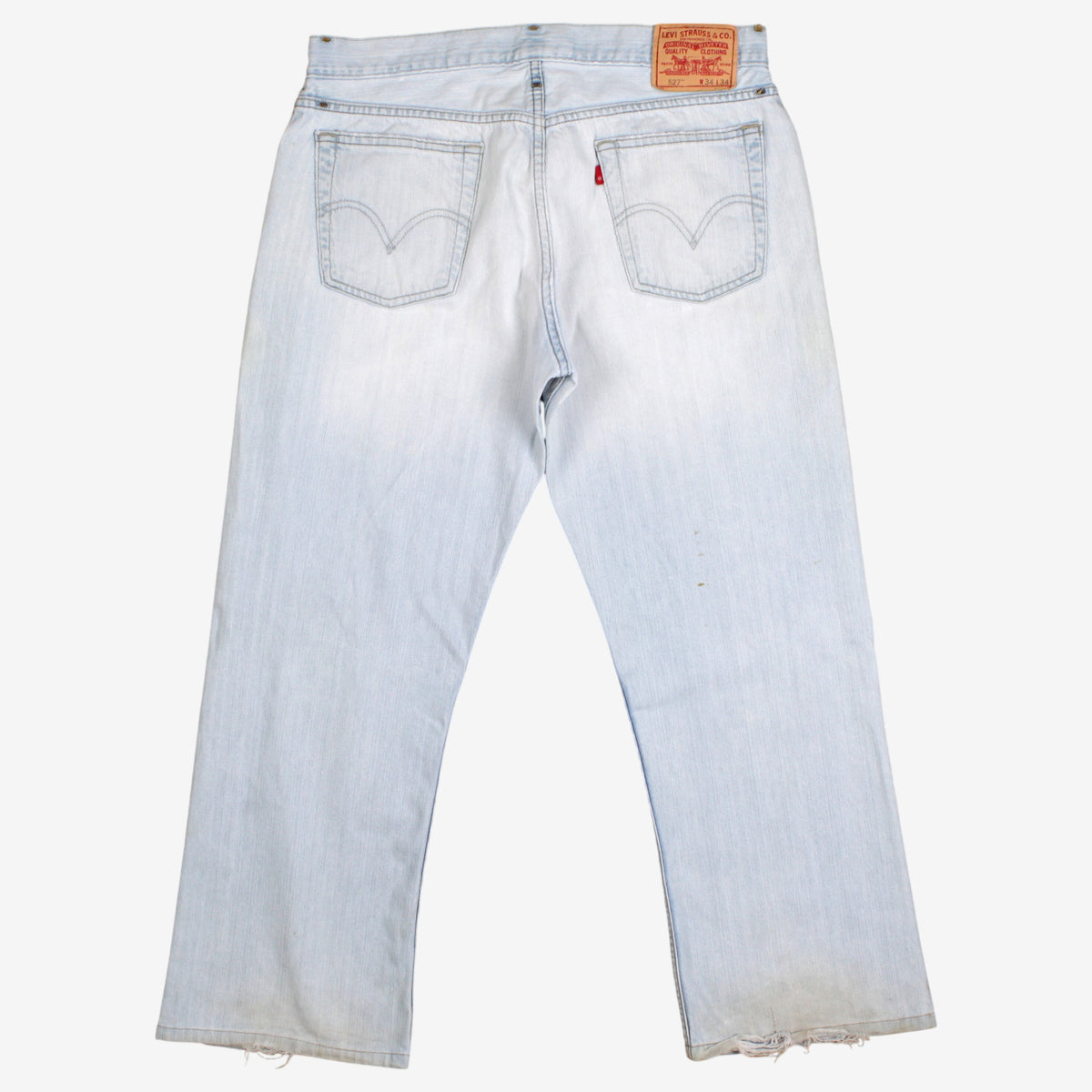 Levis 527 Jeans 34x29 Blue Slim Bootcut Low Boot Cut Light Stonewash Denim